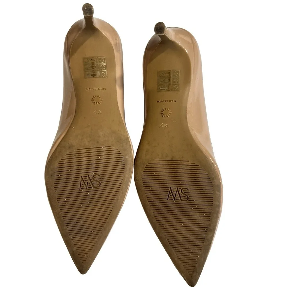 New sz 4.5‎ Stuart Weitzman Stuart Power 75 Nude Patent Pointed Toe Pump Shoes